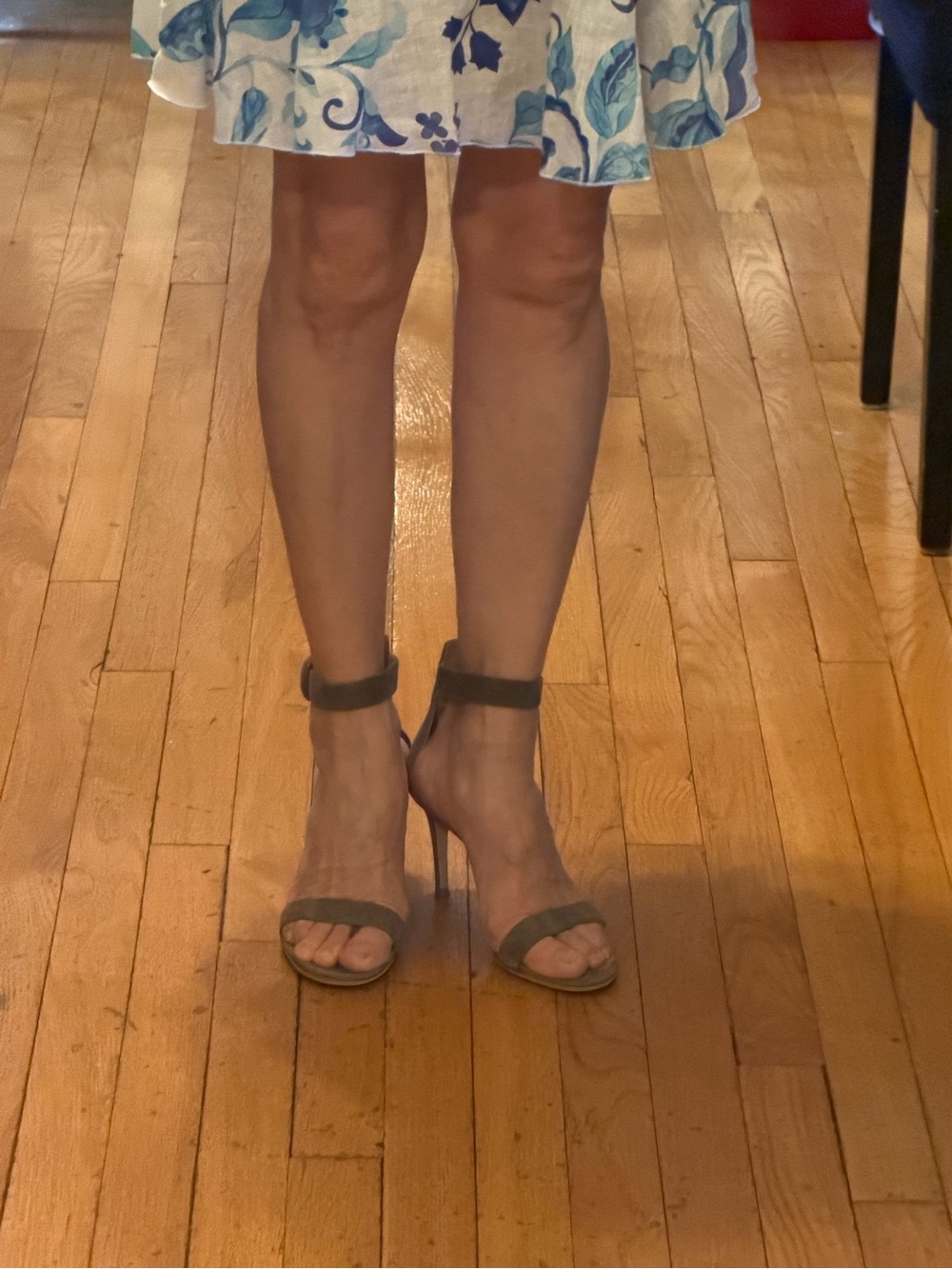 Gianvito Rossi Taupe Suede Ankle-Strap High Heel Sandals